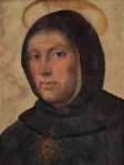 Santo Tomás de Aquino, o mais influente pensador da Idade Média. Fonte da imagem: pt.wikipedia.org/wiki/Ficheiro:Thomas_Aquinas_by_Fra_Bartolommeo.jpg